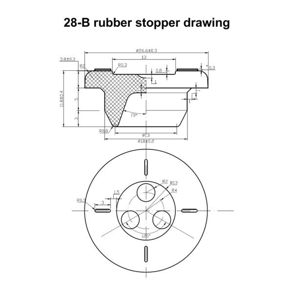 затворы 28мм серые фармацевтические резиновые для 28 бутылок вливания рта