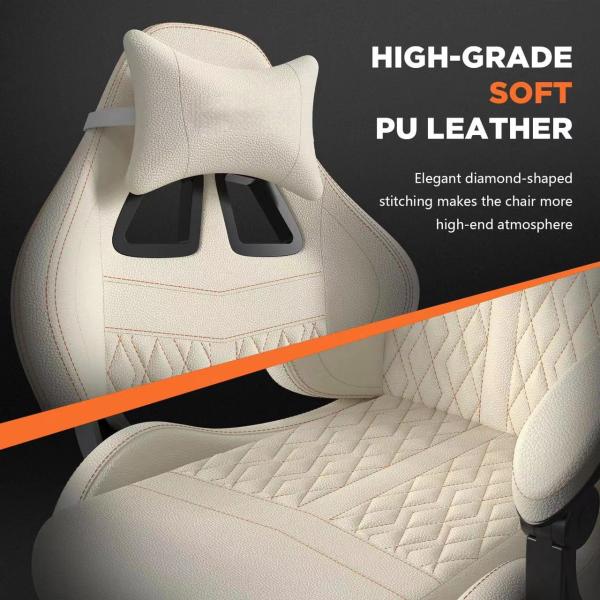 Modern Design Gaming Chair with Vintage PU Leather and Massage 19