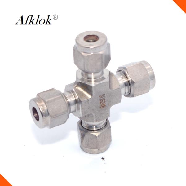 Tuyau 316 de croix d'acier inoxydable 1/4 connecteur des syndicats de garnitures de tuyau