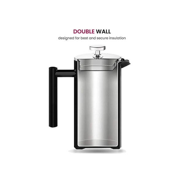 U-Bond 12 Cup Double Walled Stainless Steel Cafetiere French Press Coffee Makers 51oz