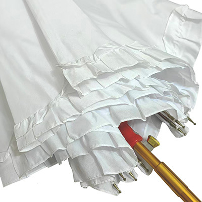 Lady's Vintage Elegant White Lace Parasol Umbrellas Victorian Style Umbrella
