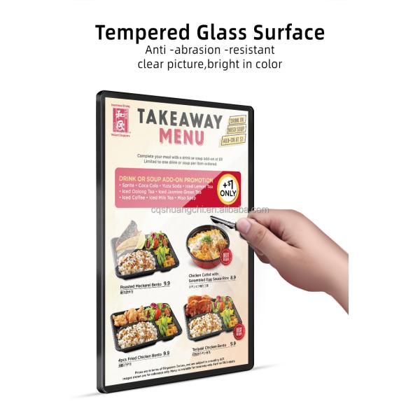Ультратонкий тонкий стеклянный фонарик для стенного цифрового плаката рекламы супермаркетов