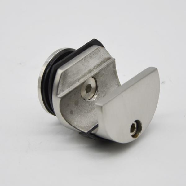 Connector glass to tube for bathroom door sliding system , Satin or Mirror finishing, SS304