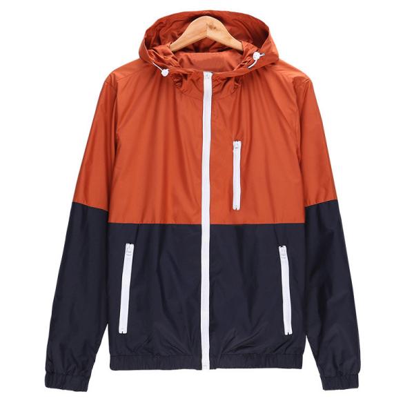 O zíper encapuçado de pouco peso da cor do contraste de S de Autumn Jacket Women da mola ocasional dos homens ' acima dos revestimentos Outwear