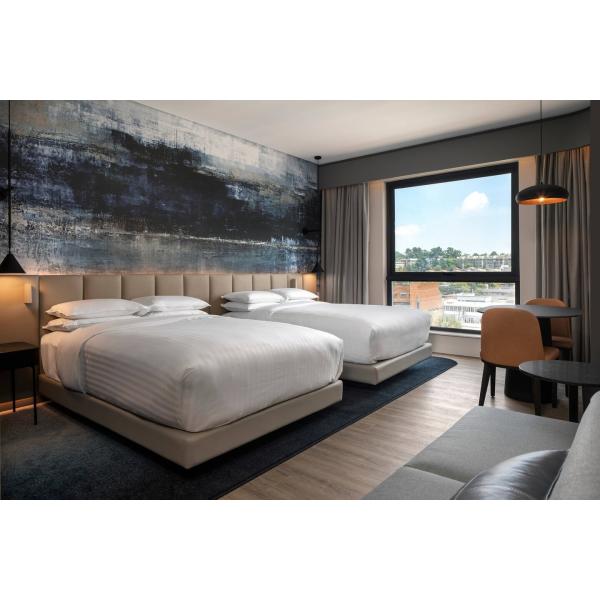 Marriot Hotel Modern Simplified Design Leather Upholstered Headboard & Bedbase