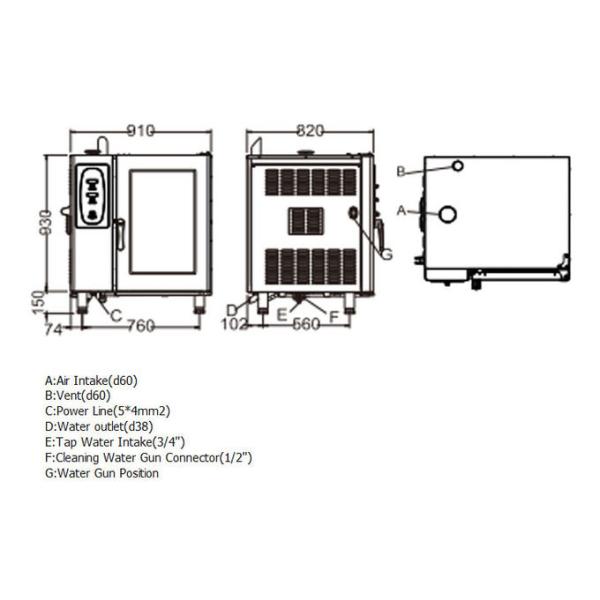 Multifunction 380V 18.5kw Commercial Convection Steam Oven
