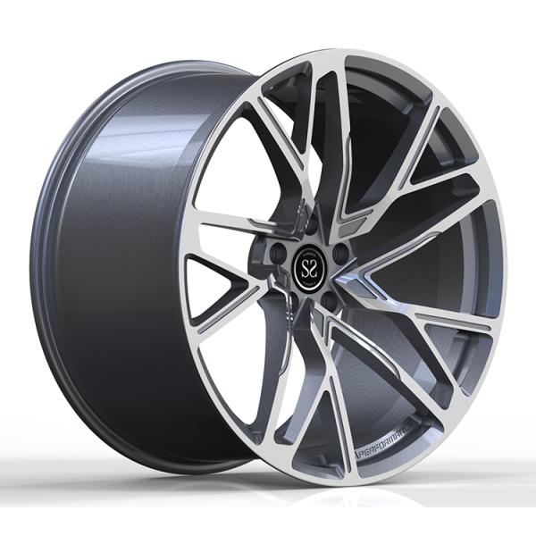 BMW 730D 21x9.0 and 21x10.5 1-PC Forged Wheels Custom Gun Metal Machined Spokes