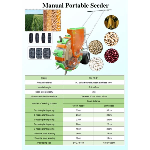 Farm Manual Corn Seed Planter 12 Nozzle Adjustable Precision Hand Maize Planter