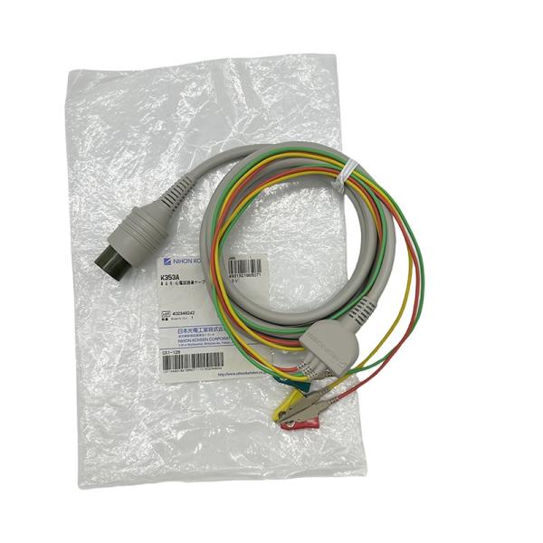Original Nihon Kohden One-Piece Ecg Cable 3-lead Ecg lead wires K353A Clip