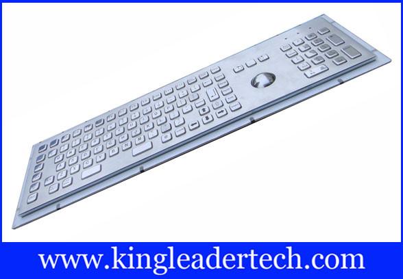 Teclado de aço inoxidável da montagem do painel do quiosque com Trackball, chaves do FN e teclado do número