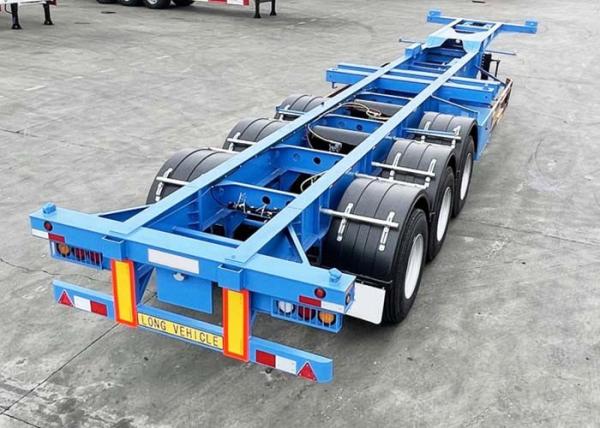Chassi azul do recipiente de 11.00r20 tri Axle Skeletal Trailer 12m