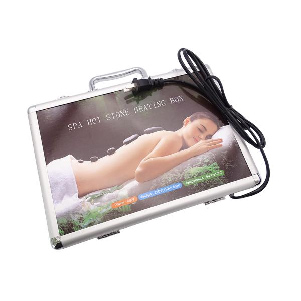 Experience the Benefits of Hot Stone Massage with 36 Hot Massage Stones and Aluminum Heating Box at 220V 110v Voltage