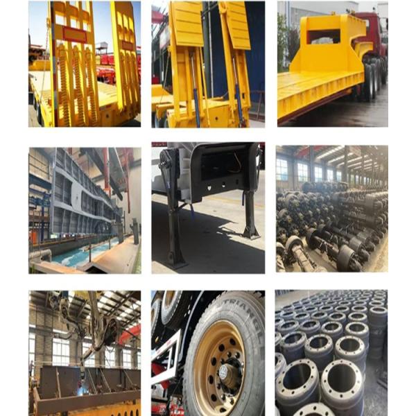 Тяжелый 3/4 ось 40FT 60T низкопольный грузовик полуприцеп с гидравлической рампой и запасными частями известного бренда, H стальной боковой балки