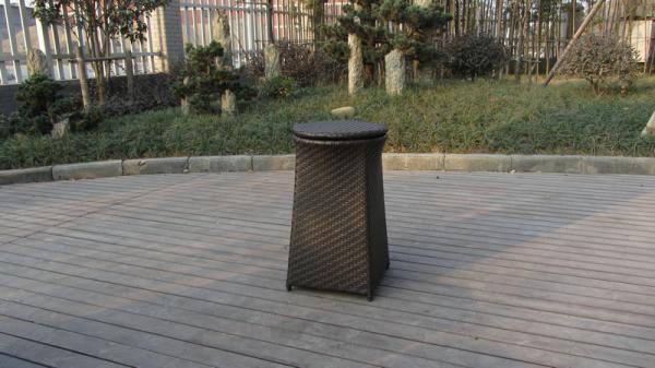 Resin Wicker Storage Box , Grey Synthetic Rattan Storage Case