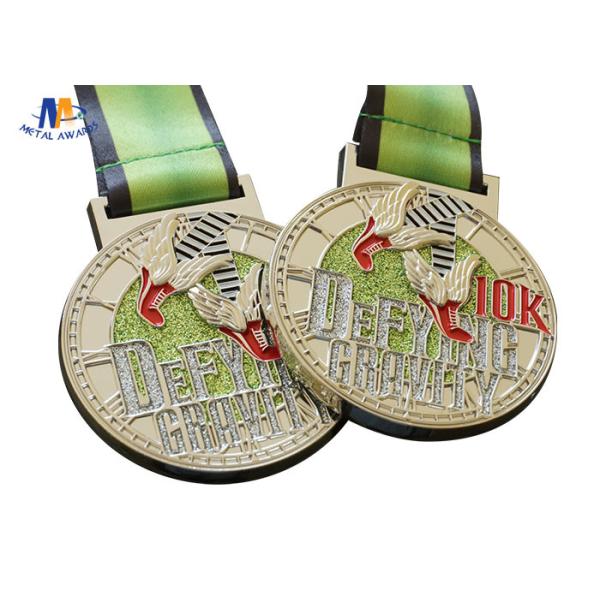 Matt Silver Plating Metal Award Medals With Smooth Or Sandblasted Back