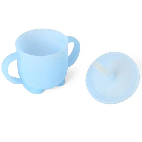Чашка младенца продукта кухни силикона LFGB непахучая с ручками течебезопасными