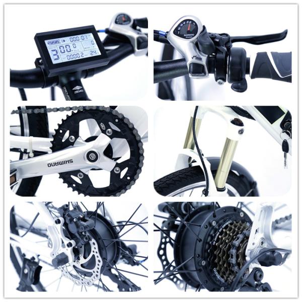 Front Fork Suspension Electric Assist Bicycles Rear Brushless Geared Motor