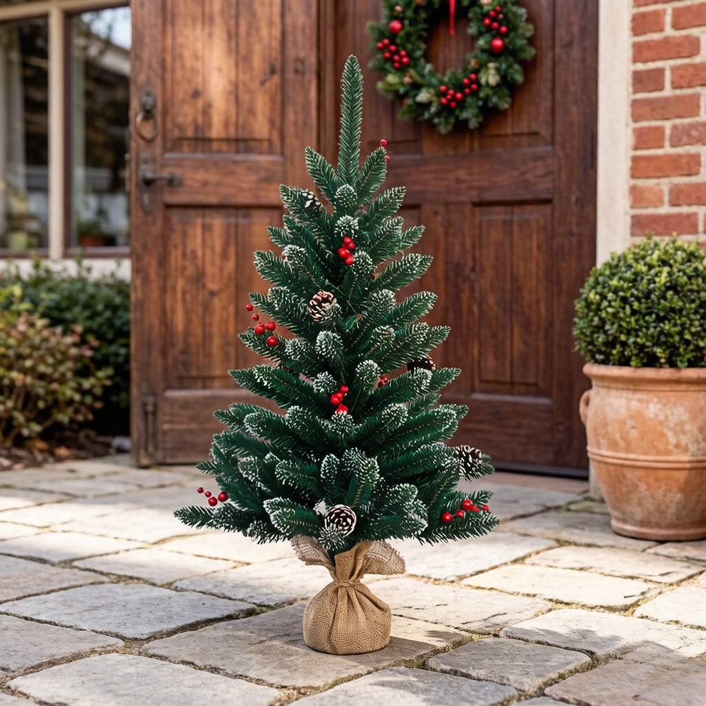 Mini Modern Fabric Outdoor Park Christmas Tree