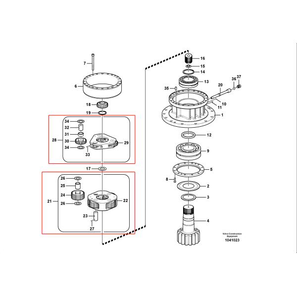 Новый Н тип шестерня VOE 14566217 VOE 14566210 Vol-vo EC240 коробки передач планетарная