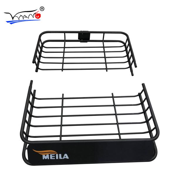 Black E007 Car Roof Rack Basket Split Type Steel Material For Universal