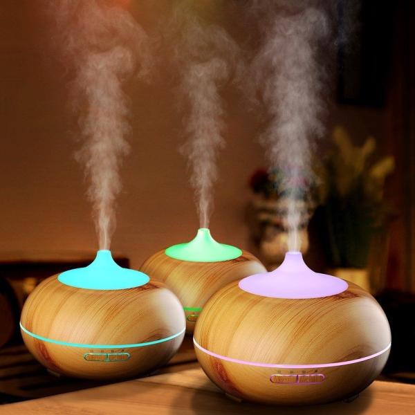 difusor de madeira do óleo essencial da luz da noite do humidificador do aroma do perfume 300ml ultrassônico