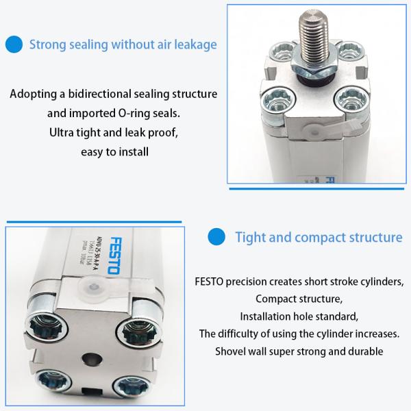 G1/8 ADVU-100 Pneumatic Piston Rod Actuator in Aluminum Alloy