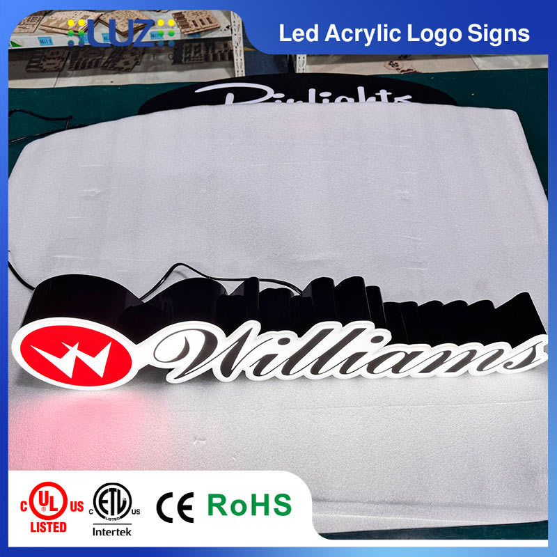 Custom 3D Script Letter Acrylic LED Sign Front-Lit Connected Channel Logo