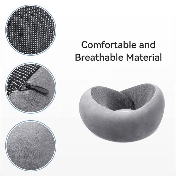 Soft Memory Foam Neck Restraint O Neck Pillow for Aircraft and Office Solid Pattern