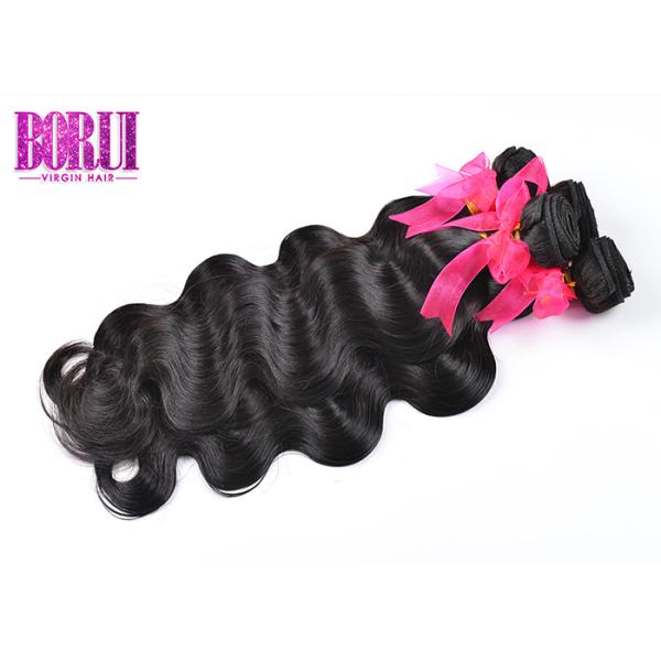 Natural Color Virgin Peruvian Human Hair Remy Hair Extensions Machine Double Weft