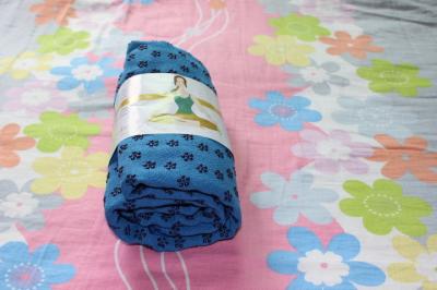 anti slip yoga mat towel with pvc plum flower ornament