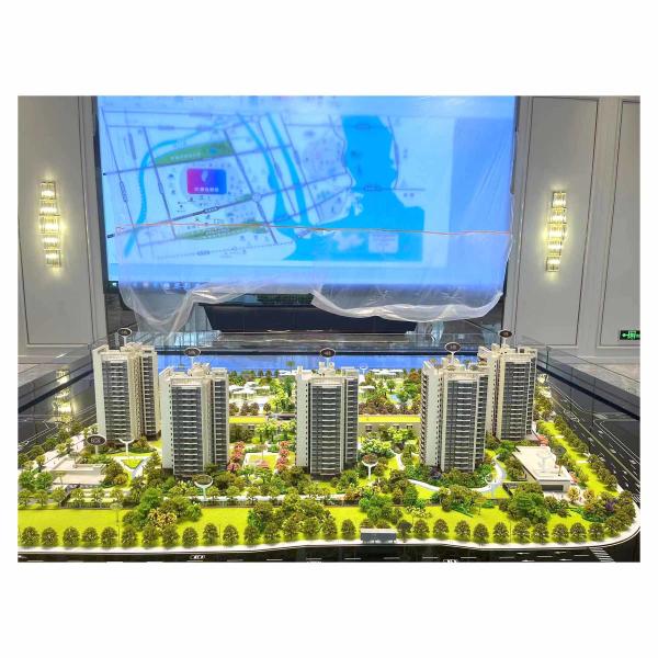 Contemporary Architectural Scale Model Illuminated Towers 1:150 Scale Model