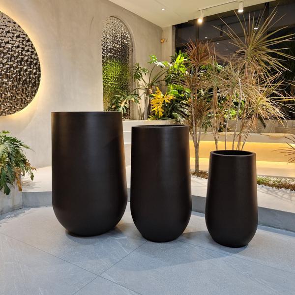 Powder Coated Fiber Clay Planters For Patio Garden Cottage