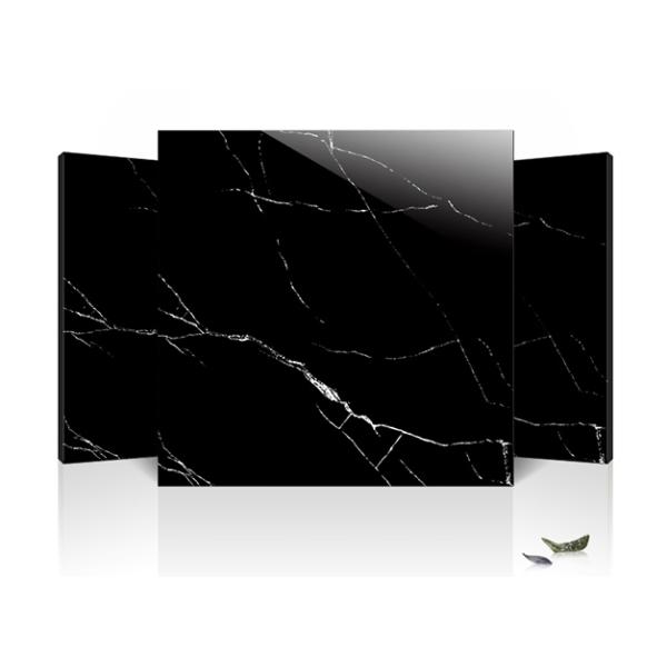 Living Room Polished Porcelain Floor Tiles Double Layer Black And White Lines