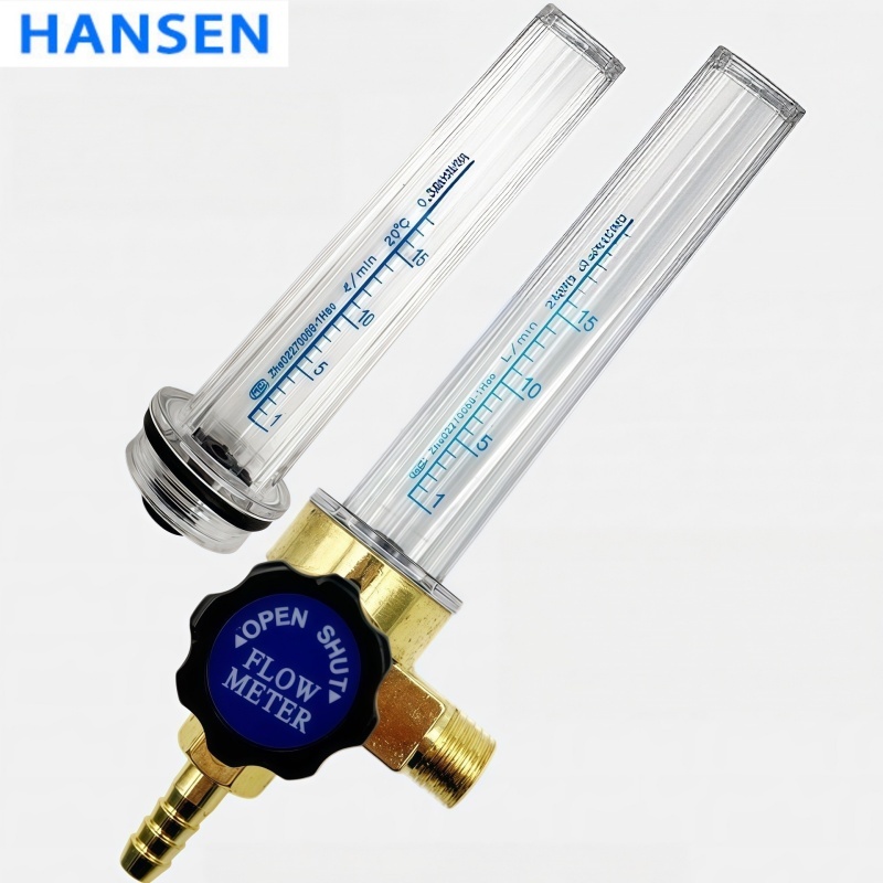 Carbon Dioxide Heating Meter Argon Pressure Reducer Flow Meter Assembly Meter Tube Flow Meter Barrel CO2 Flow Meter ，8mm Hose Connector, Adjustable Knob Welding Gas Flow Gauge