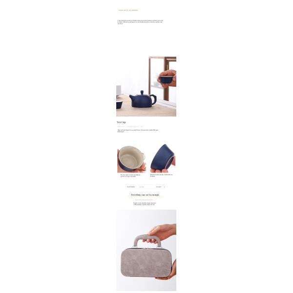 Ceramic Tea Tray and Reusable Teacup Set for Outdoor Adventures Pottery Material