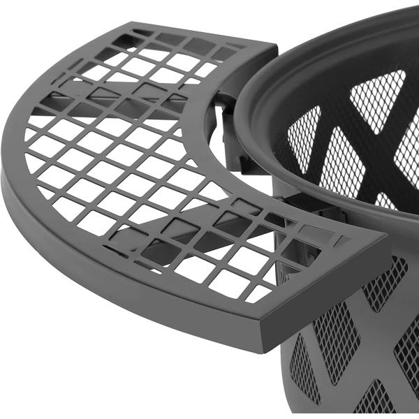 2-In-1 Outdoor Wood Burning Steel BBQ Grill Portable Fire Pit With Spark Screen Cover