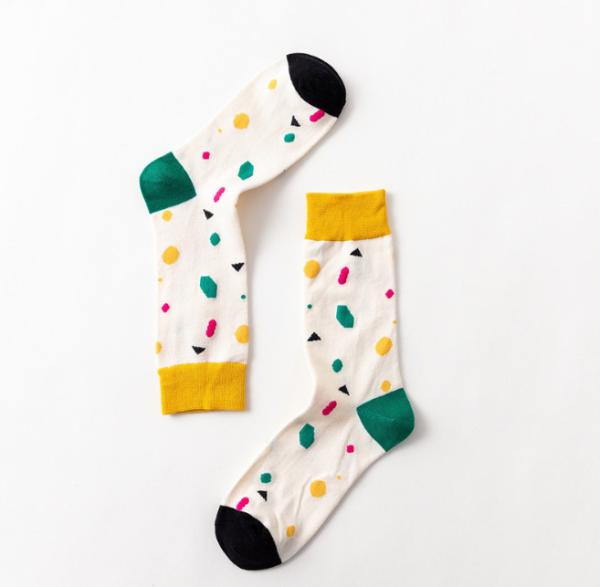 New style trendy men's socks knitting pattern autumn and winter tube socks cotton knee high socks