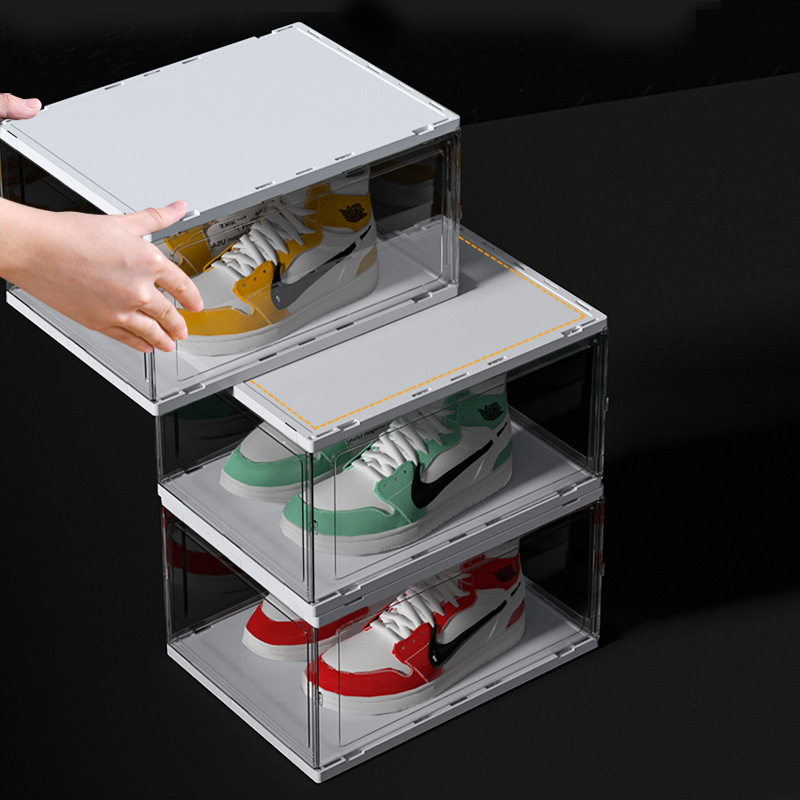 Transparent Dustproof Plastic Folding Shoe Rack Thickened Fabric Storage Box Drawer Type Sorting Device PP Fabric Shoe Cabinet