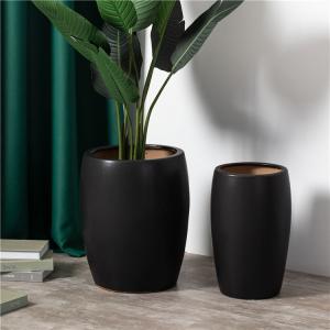 Hot sale desktop decoration black tall succulent plant pots custom logo ceramic