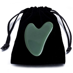 Face Massager Board Scraper Stone Guasha Different Shape with 100% Natural Jade Bag
