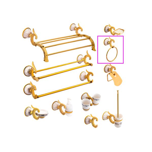 Классический дизайн Стенные аксессуары для ванной комнаты Полотенце кольцо латунь и цинк сплав
