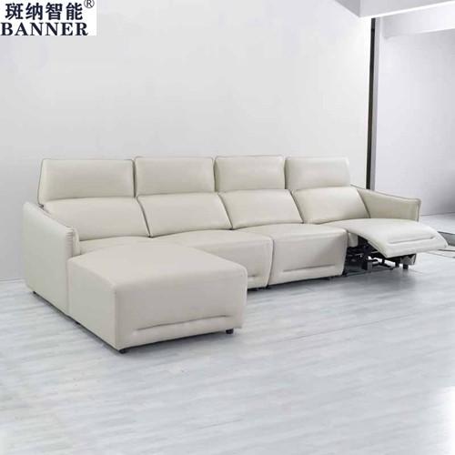 BN Italian Corner L-Shaped Sofa Electric Function Headrest Adjustable Sofa Combination Recliner Sofa Functional Sofa