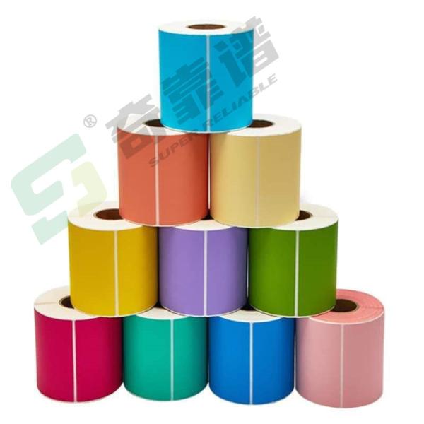 Weifang Made Printed Adhesive Direct Thermal Label Color Thermal Sticker Top Coated Thermal Sticker