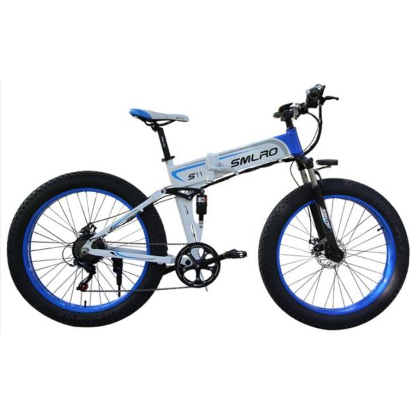 Folding Electric Powered Bicycles 48V 500W 26 Inch Fat Tire