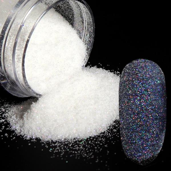OEM Yes 10ml Bottle Winter Nail Art White Glitter Transparency Glitter DIY Nail Shine Glitter Dust Powder