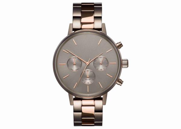 Burshed and polished band stainless steel chronograph brand watches men