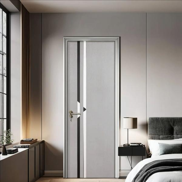 Solid  WPC Hollow Doors  Smooth Surface Customizable Size