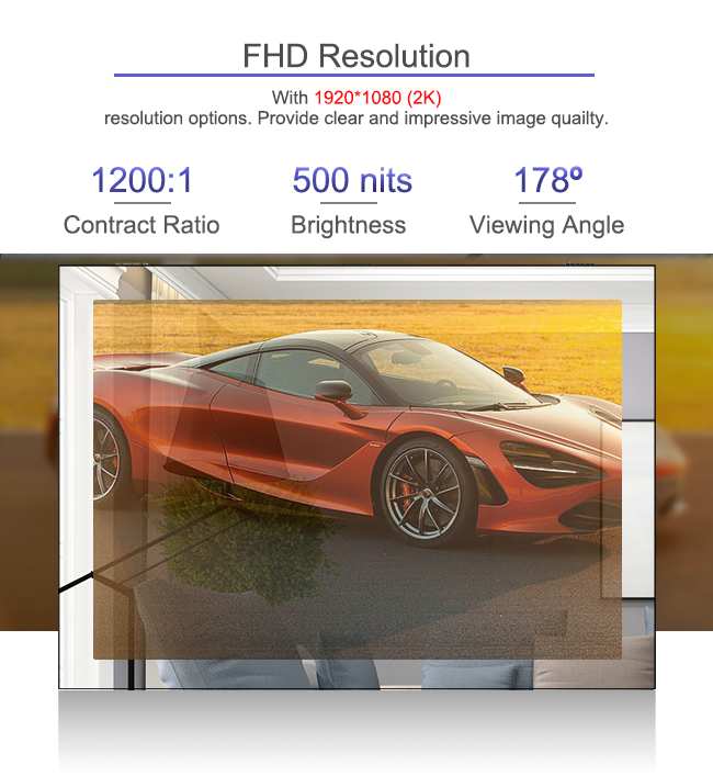 Стен-держатель Signage LCD цифров зеркала пропускаемости 30%/50% ТВ на открытом воздухе умное