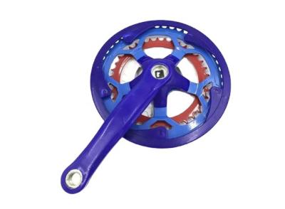 Blue color Mountain Bicycle chain wheel  and crank 28 38 48 T 165 MM.