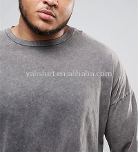 Acid Washed Men'S Oversized Long Sleeve T Shirt , Cool Plus Size T Shirts
